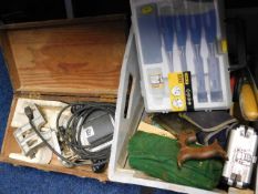 Two boxes of tools including electrical