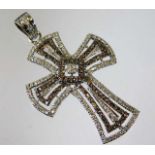 A substantial 18ct gold diamond encrusted cross with approx. 2.5ct 16.6g