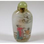 A Chinese early 20thC. internally painted scent bo