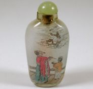A Chinese early 20thC. internally painted scent bo
