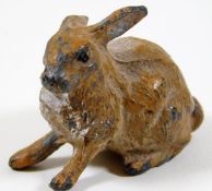 An early 20thC. small cold painted model of rabbit