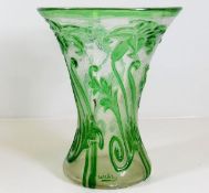 A 19thC. Webb signed glass vase, crack to base 8.7
