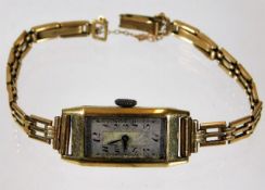 A 9ct gold Tavannes Watch Co. ladies wristwatch