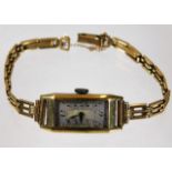 A 9ct gold Tavannes Watch Co. ladies wristwatch