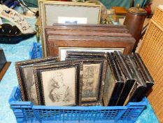 A quantity of framed prints, some 19thC.