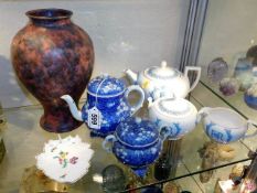 A Wedgwood commemorative tea set, a Candy vase, a