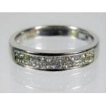 An 18ct white gold ring set with 0.5ct princess cu