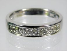 An 18ct white gold ring set with 0.5ct princess cu