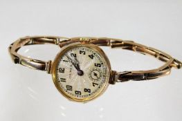 A Rolex Watch Company ladies 9ct gold case & strap
