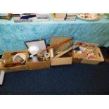 Five boxes of miscellany sundry items including a