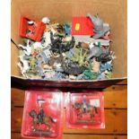 A boxed quantity of various toy soldiers & other i