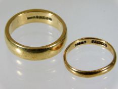 Two 9ct gold bands 7.1g