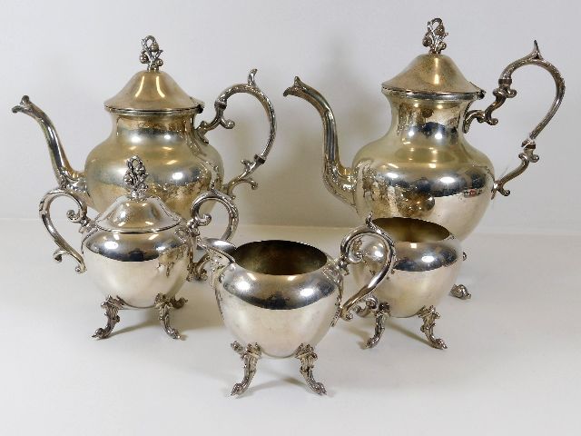 A large five piece silver plated tea & coffee serv