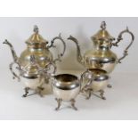 A large five piece silver plated tea & coffee serv