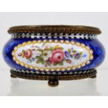 A 19thC. gilt mounted hand decorated enamelled sal
