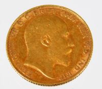 An Edward VII 1904 half gold sovereign