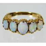 A 9ct gold ring set with opal 3.4g size K