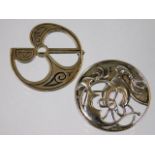 A vintage artisan Scottish silver brooch, shown lower right, maker mark OMG for Ola Gorie twinned wi
