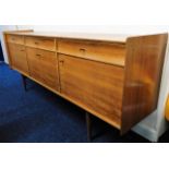 A 1960's teak retro sideboard 72.5in W x 16in D x