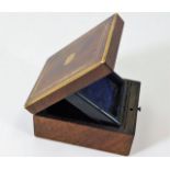 A 19thC. brass inlaid rosewood watch case