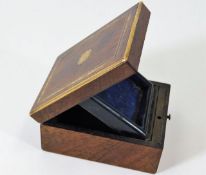 A 19thC. brass inlaid rosewood watch case