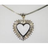 An 18ct white gold necklace & pendant set with app