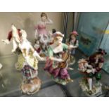 A Vienna porcelain figure group & other continental porcelain items with faults