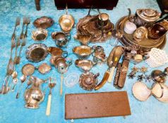 A quantity of silver plated wares & other items