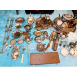 A quantity of silver plated wares & other items