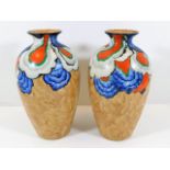 A pair of art deco style Leighton vases, design na