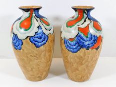 A pair of art deco style Leighton vases, design na