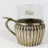 A German .800 silver cup & glass approx. 102.5g si