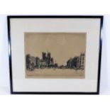 A Henry Rushbury framed drypoint print of Notre Da