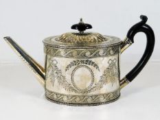 A 19thC. William Stocker silver teapot with bright