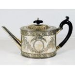 A 19thC. William Stocker silver teapot with bright