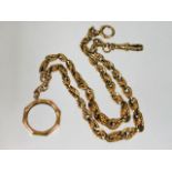 A 9ct gold Albert chain 37.3g of rope style design