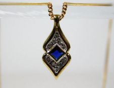 A 9ct gold necklace of approx. 19in with 9ct gold