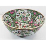 A large Chinese porcelain famille rose bowl 12in x