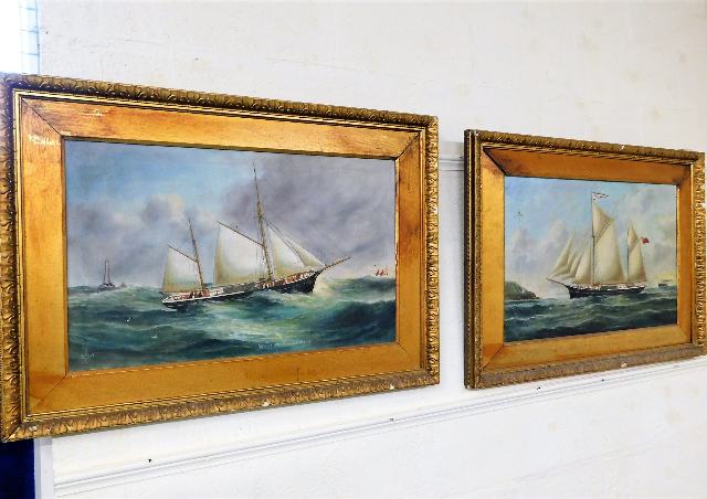 A pair of c.1909 Reuben Chappell gilt framed oils