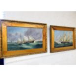 A pair of c.1909 Reuben Chappell gilt framed oils