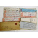 A quantity of 19thC. cheques & other ephemera
