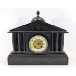 A c.1900 slate mantle clock