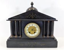 A c.1900 slate mantle clock