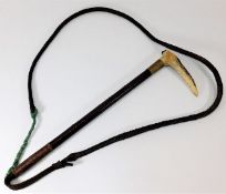 A Swain horn handled coachmans whip