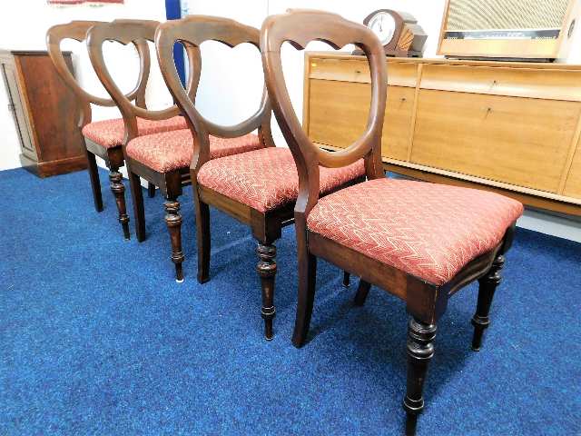 Four Victorian mahogany dining chairs