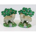 A pair of 19thC. Staffordshire sheep 5.125in high