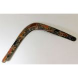 A naive painted boomerang 26.5in span