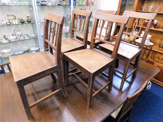 A set of five c.1840 elm country chairs