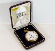 A 9ct gold J. W. Benson pocket watch with original