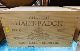 A case of six bottles of 750ml Chateau Haut-Badon,